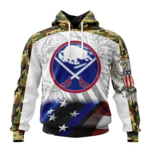 Hoodie NHL Buffalo Sabres, Specialized Design With Our America Flag And Our America Eagle QTNHL080524A3456HD