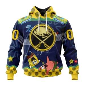 Hoodie NHL Buffalo Sabres, Specialized Jersey With Spongebob QTNHL080524A3333HD