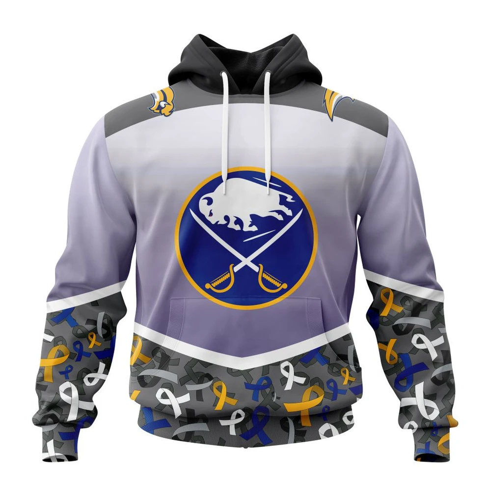 Hoodie NHL Buffalo Sabres, Specialized Sport Fights Again All Cancer V0122 QTNHL080524A3370HD