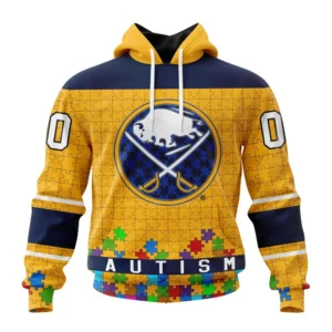 Hoodie NHL Buffalo Sabres, Specialized Unisex Kits Hockey Fights Against Autism QTNHL080524A2671HD