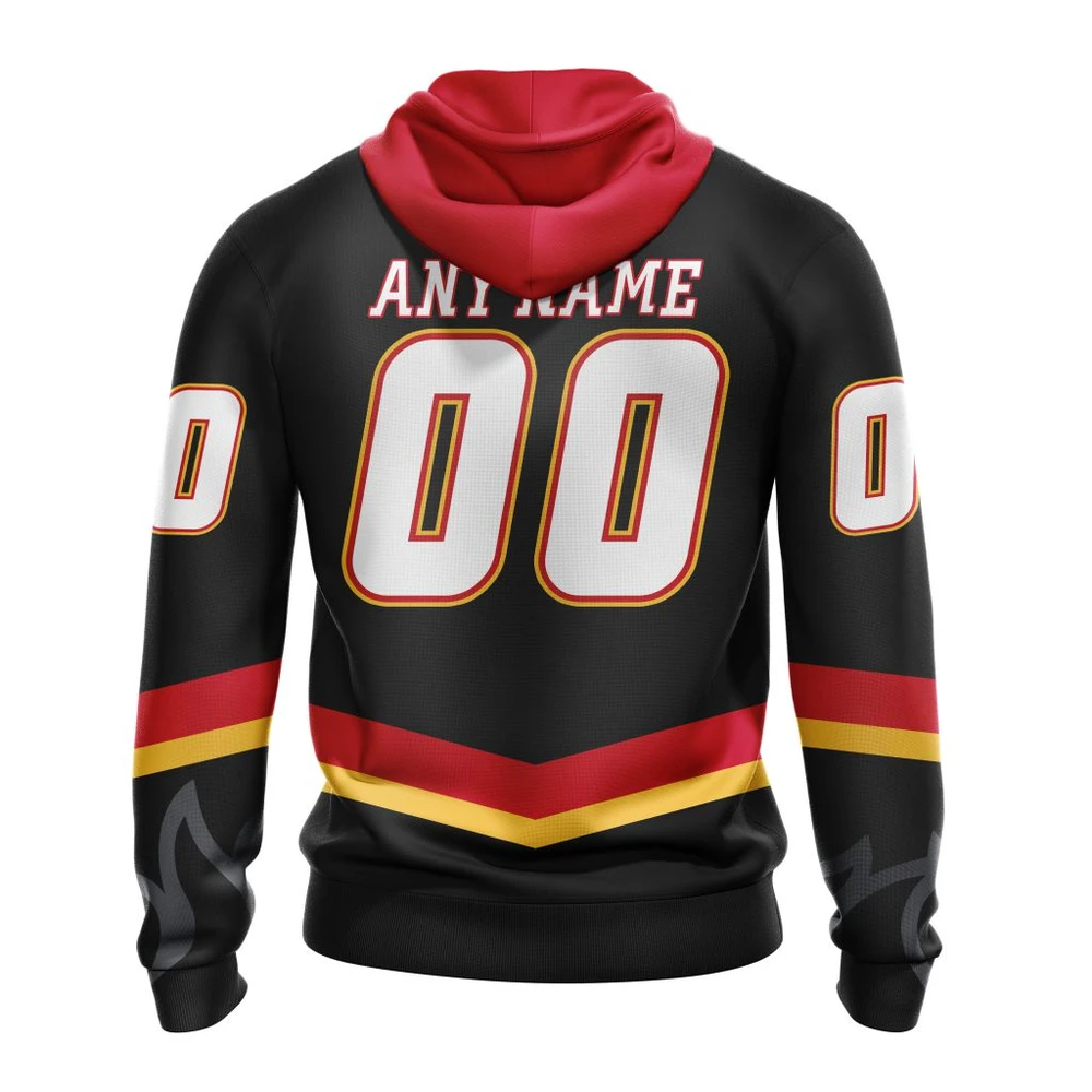 Hoodie NHL Calgary Flames Black Alternate Kits QTNHL080524A202HD - Image 2
