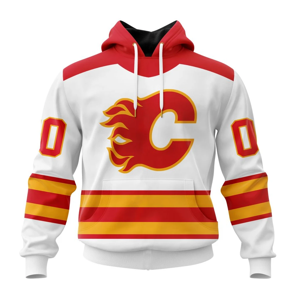 Hoodie NHL Calgary Flames Personalized Away Kits QTNHL080524A1560HD