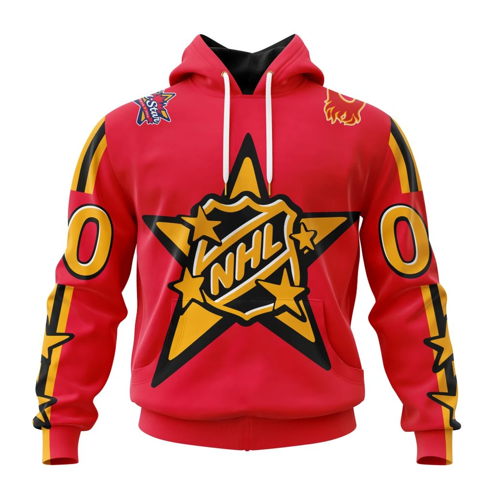 Hoodie NHL Calgary Flames Personalized NHL All-Star Game QTNHL080524A844HD