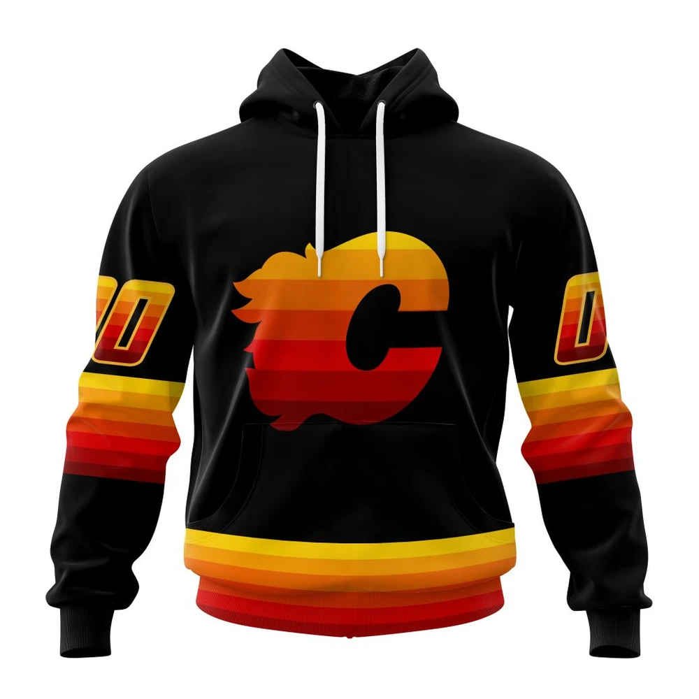 Hoodie NHL Calgary Flames Special Blackout Design St2401 QTNHL080524A607HD