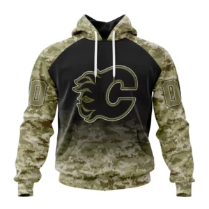 Hoodie NHL Calgary Flames Special Camo Design For Remembrance Day St2302 QTNHL080524A1785HD