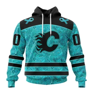 Hoodie NHL Calgary Flames Special Design Fight Ovarian Cancer St2201 QTNHL080524A2427HD