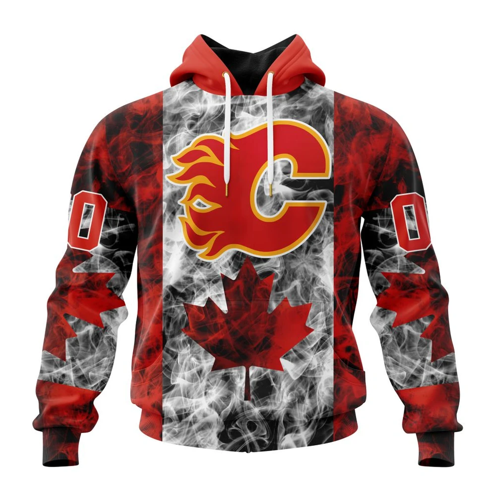 Hoodie NHL Calgary Flames Special Design For Canada Day St2401 QTNHL080524A497HD