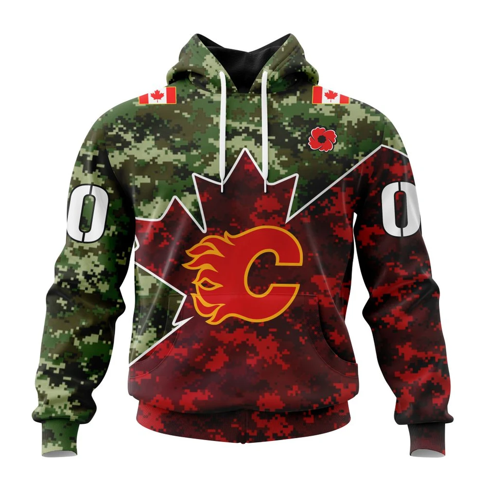 Hoodie NHL Calgary Flames Special Design For Remembrance Day St2201 QTNHL080524A2757HD