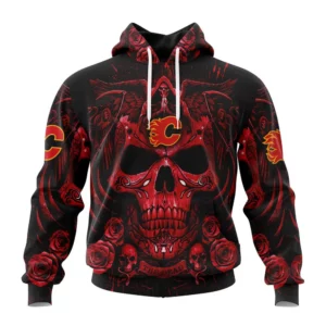 Hoodie NHL Calgary Flames Special Design With Skull Art St2203 QTNHL080524A3131HD