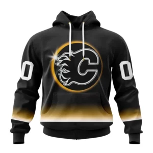 Hoodie NHL Calgary Flames Special Eclipse Design St2401 QTNHL080524A639HD