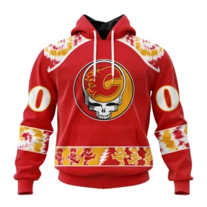 Hoodie NHL Calgary Flames Special Grateful Dead Design St2301 QTNHL080524A2197HD