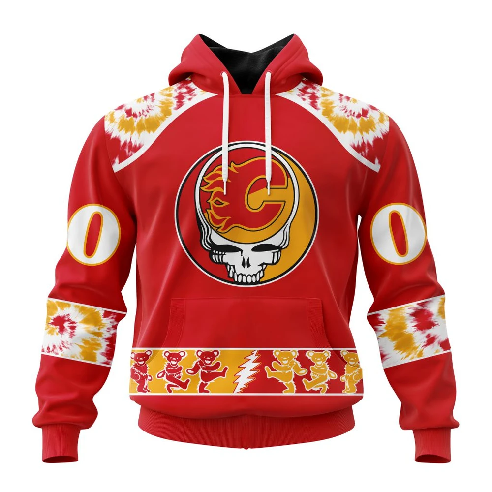 Hoodie NHL Calgary Flames Special Grateful Dead Design St2301 QTNHL080524A2197HD