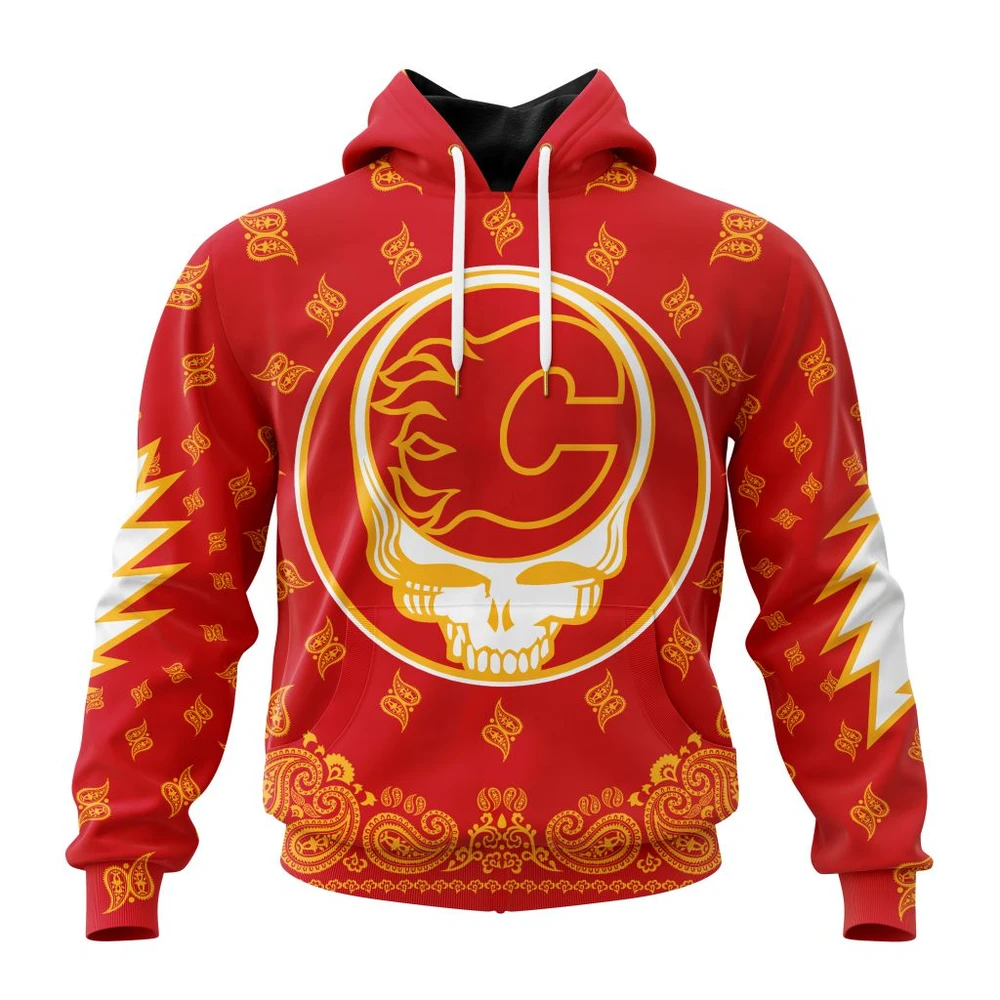 Hoodie NHL Calgary Flames Special Grateful Dead Design St2303 QTNHL080524A1917HD