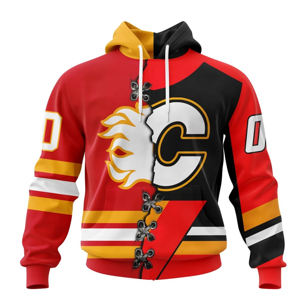 Hoodie NHL Calgary Flames Special Home Mix Reverse Retro Personalized Kits QTNHL080524A939HD