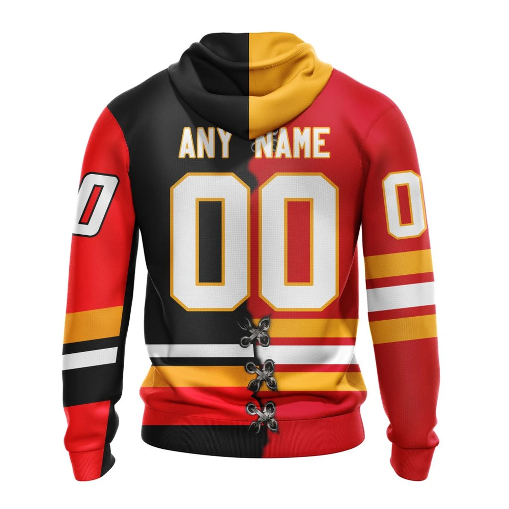Hoodie NHL Calgary Flames Special Home Mix Reverse Retro Personalized Kits QTNHL080524A939HD - Image 2