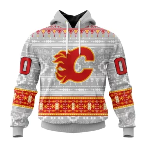 Hoodie NHL Calgary Flames Special Native Design St2302 QTNHL080524A2065HD