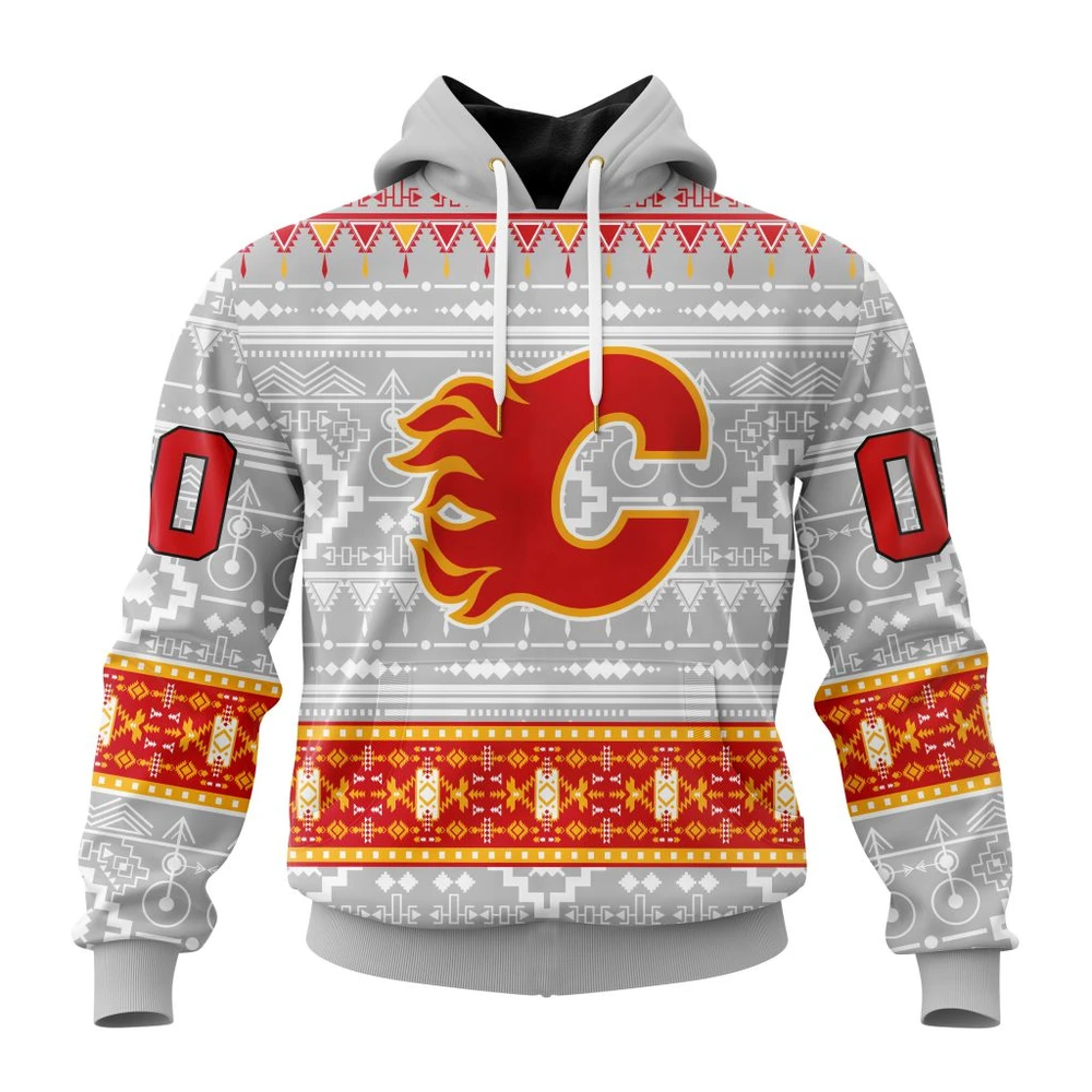Hoodie NHL Calgary Flames Special Native Design St2302 QTNHL080524A2065HD