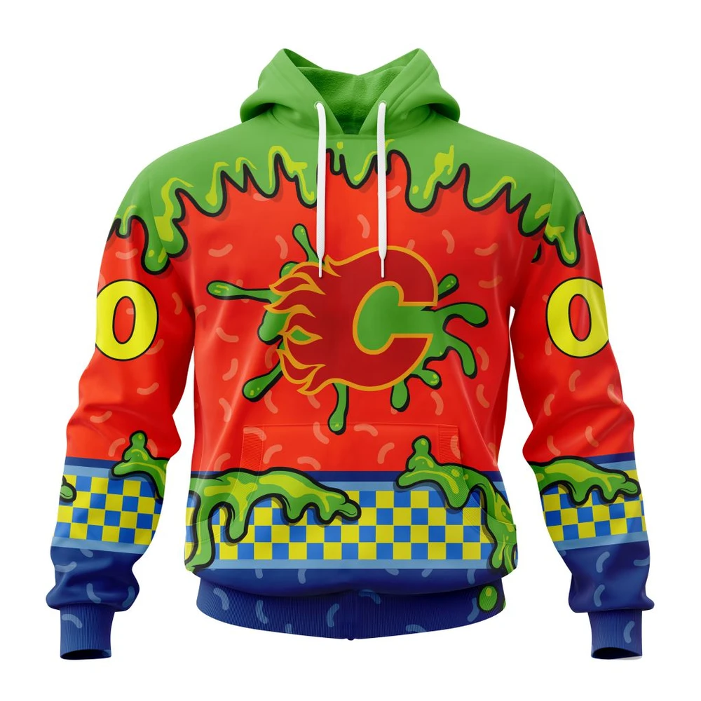 Hoodie NHL Calgary Flames Special Nickelodeon Design St2301 QTNHL080524A1190HD