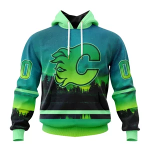 Hoodie NHL Calgary Flames Special Northern Lights Design St2302 QTNHL080524A1385HD