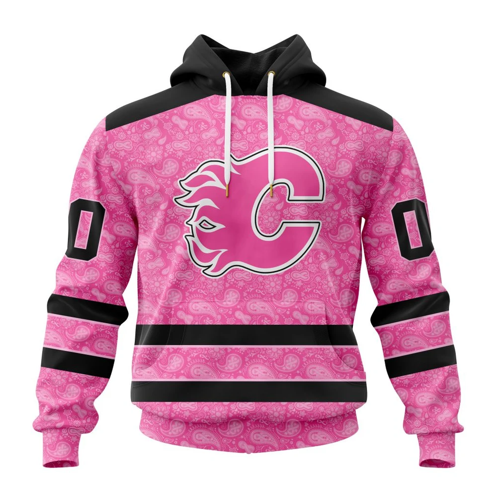 Hoodie NHL Calgary Flames Special Pink Fight Breast Cancer St2306 QTNHL080524A1649HD