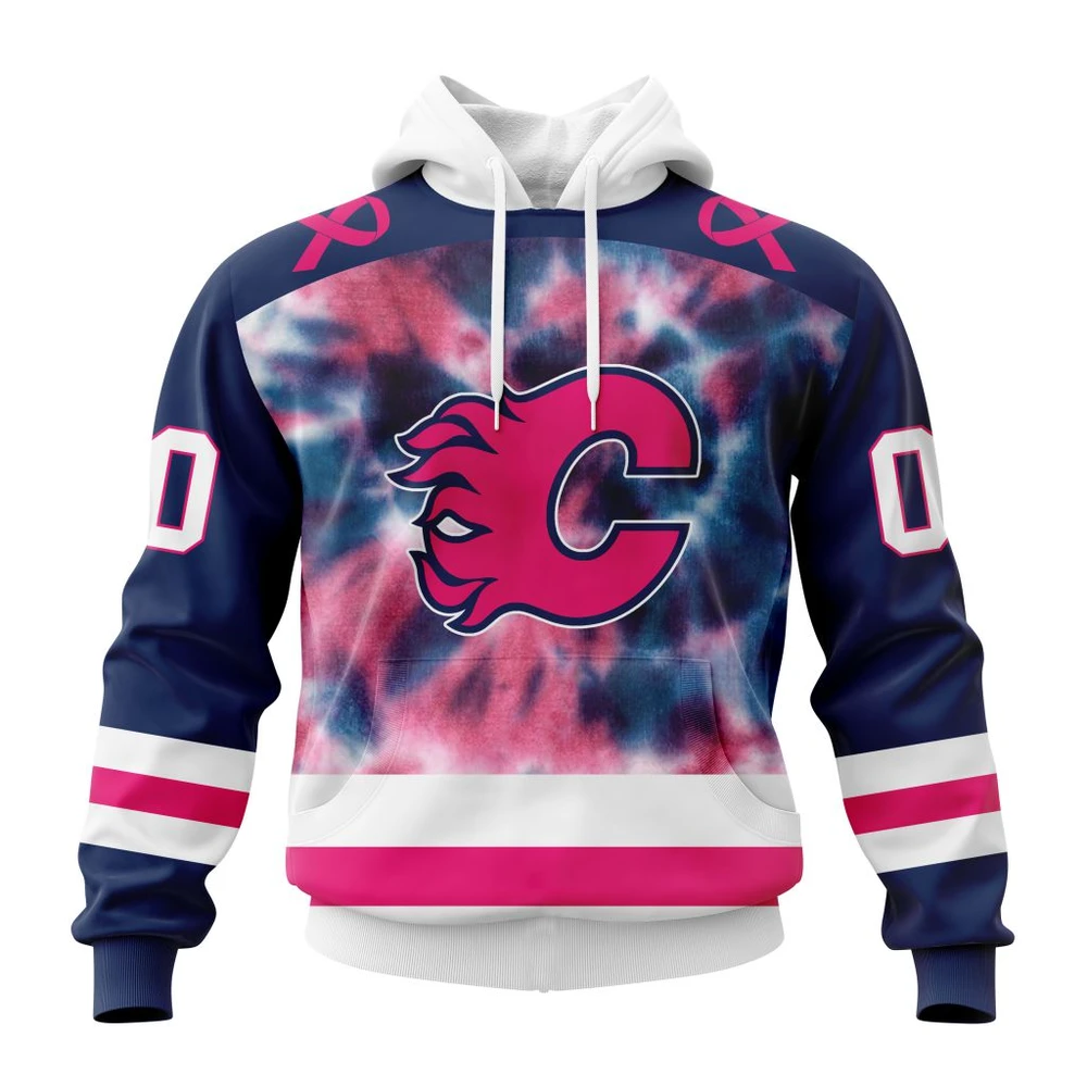 Hoodie NHL Calgary Flames Special Pink October Fight Breast Cancer St2303 QTNHL080524A1840HD