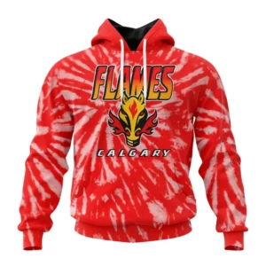 Hoodie NHL Calgary Flames Special Retro Vintage Tie Dye St2201 QTNHL080524A3076HD