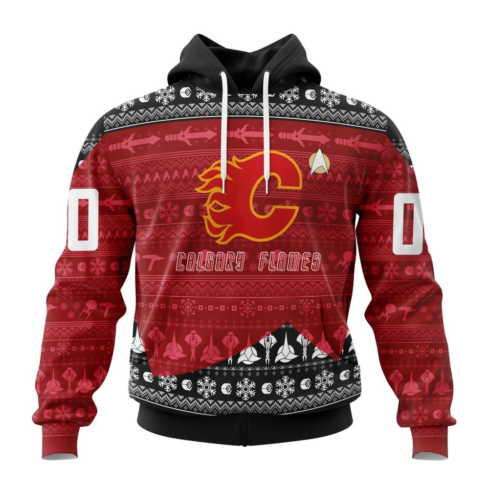 Hoodie NHL Calgary Flames Special Star Trek Design St2201 QTNHL080524A3021HD
