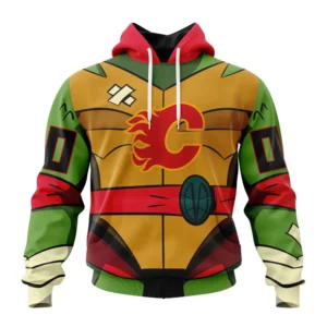 Hoodie NHL Calgary Flames Special Teenage Mutant Ninja Turtles Design St2301 QTNHL080524A2278HD