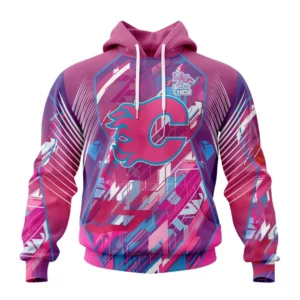 Hoodie NHL Calgary Flames, Specialized Design I Pink I Can! Fearless Again Breast Cancer QTNHL080524A3573HD