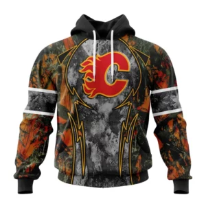 Hoodie NHL Calgary Flames, Specialized Design Wih Camo Concepts For Hungting In Forest QTNHL080524A3657HD