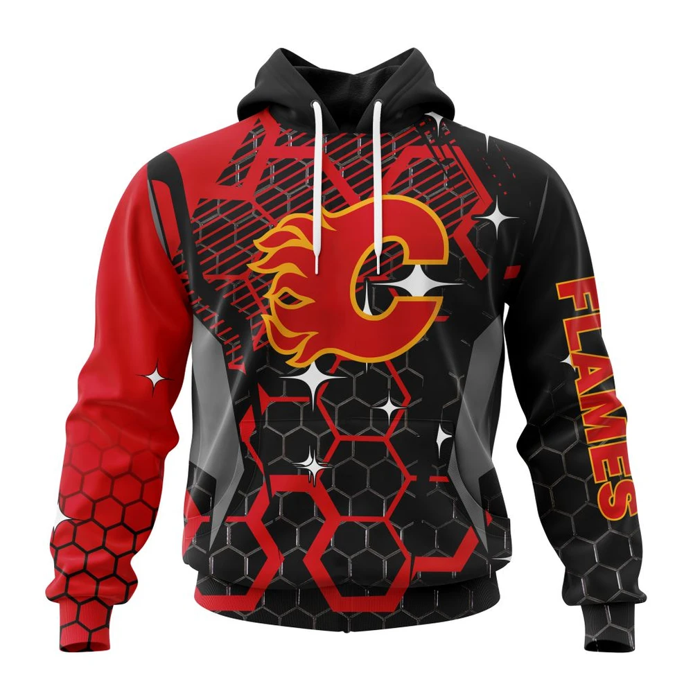 Hoodie NHL Calgary Flames, Specialized Design With Motocross Syle V0222 QTNHL080524A3394HD