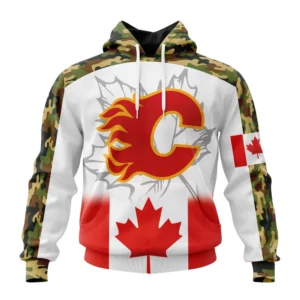 Hoodie NHL Calgary Flames, Specialized Design With Our Canada Flag QTNHL080524A3434HD