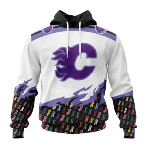 Hoodie NHL Calgary Flames, Specialized Kits In October We Stand Together We Can Beat Cancer QTNHL080524A3423HD