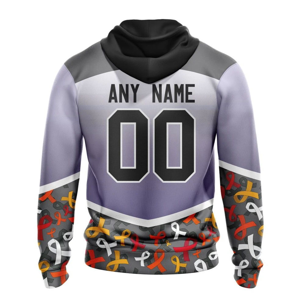 Hoodie NHL Calgary Flames, Specialized Sport Fights Again All Cancer V0122 QTNHL080524A3366HD - Image 2