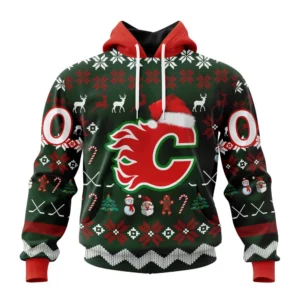 Hoodie NHL Calgary Flames, Specialized Unisex Christmas Is Coming QTNHL080524A2942HD