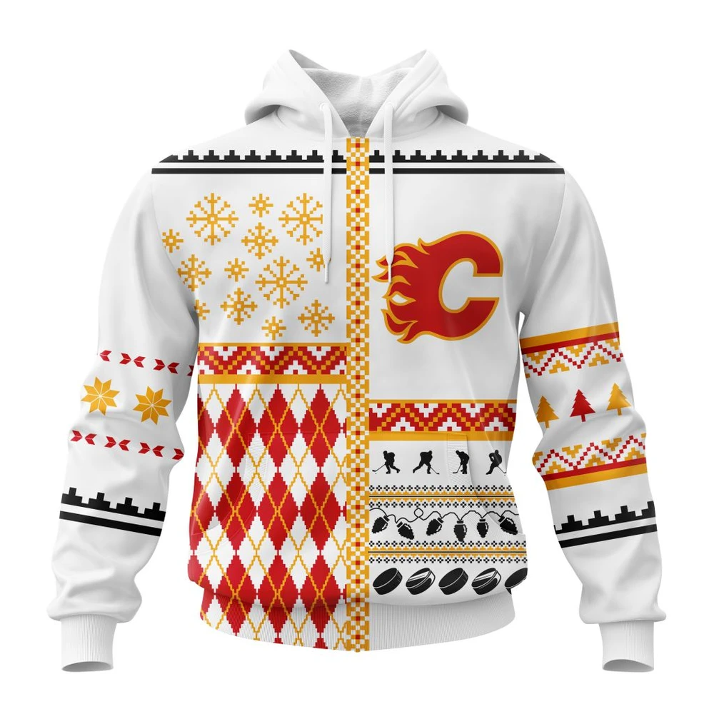 Hoodie NHL Calgary Flames, Specialized Unisex Christmas Is Coming V01 QTNHL080524A2917HD