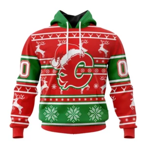 Hoodie NHL Calgary Flames, Specialized Unisex Christmas Is Coming V02 QTNHL080524A2968HD