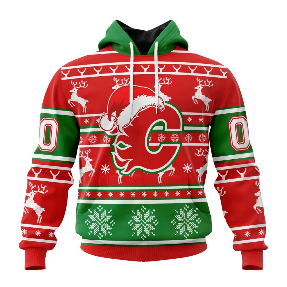 Hoodie NHL Calgary Flames, Specialized Unisex Christmas Is Coming V02 QTNHL080524A2968HD