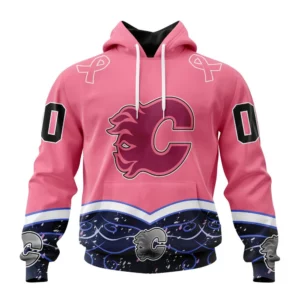 Hoodie NHL Calgary Flames, Specialized Unisex For Hockey Fights Cancer QTNHL080524A2833HD