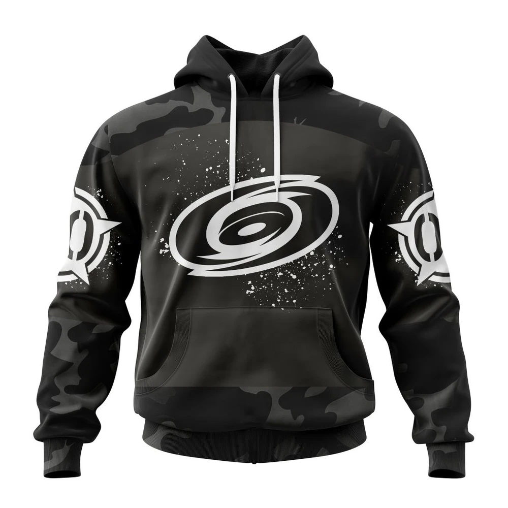 Hoodie NHL Carolina Hurricanes Special Black Camo Design For Veterans Day St2304 QTNHL080524A1616HD