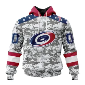 Hoodie NHL Carolina Hurricanes Special Camo Design For Veterans Day St2301 QTNHL080524A1809HD