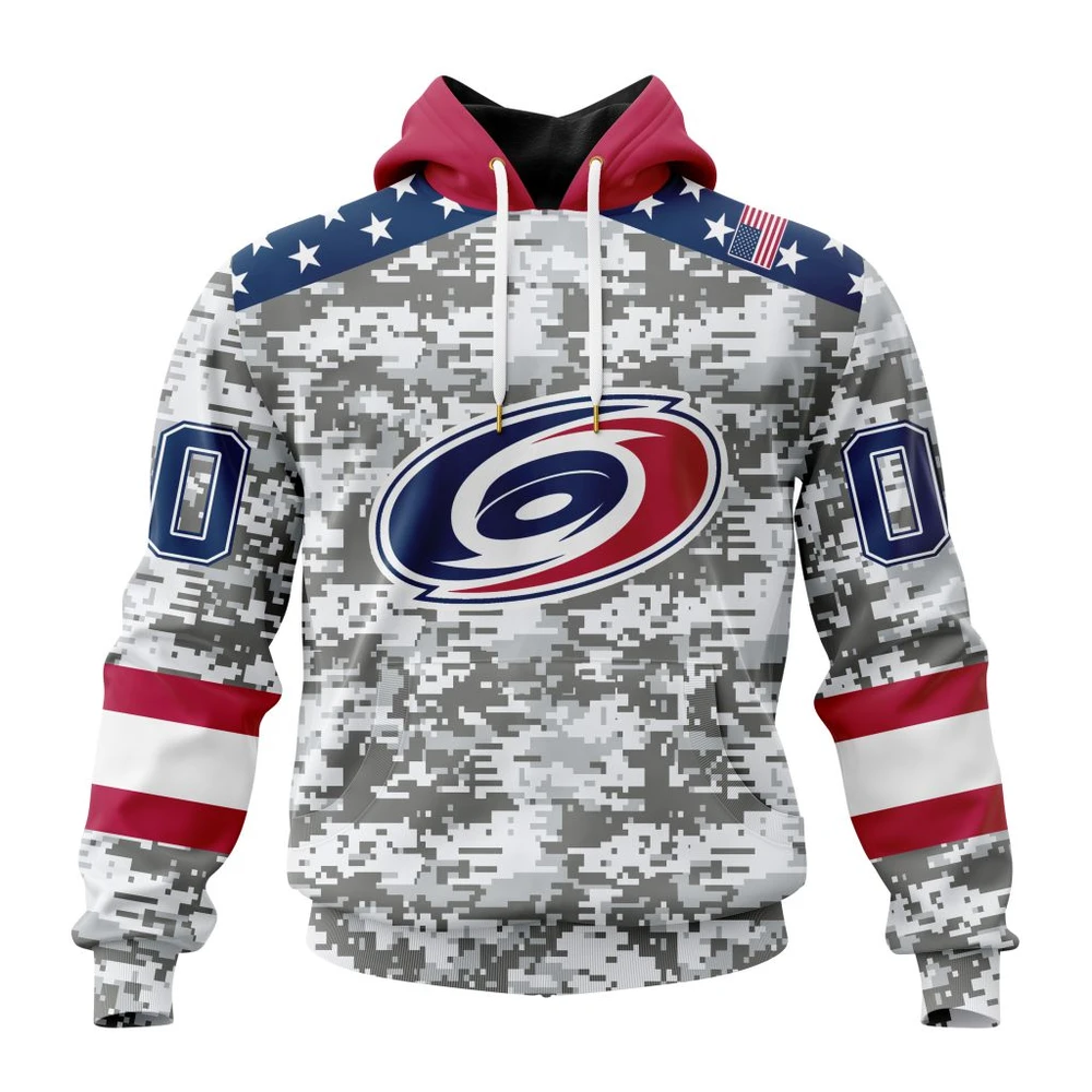 Hoodie NHL Carolina Hurricanes Special Camo Design For Veterans Day St2301 QTNHL080524A1809HD