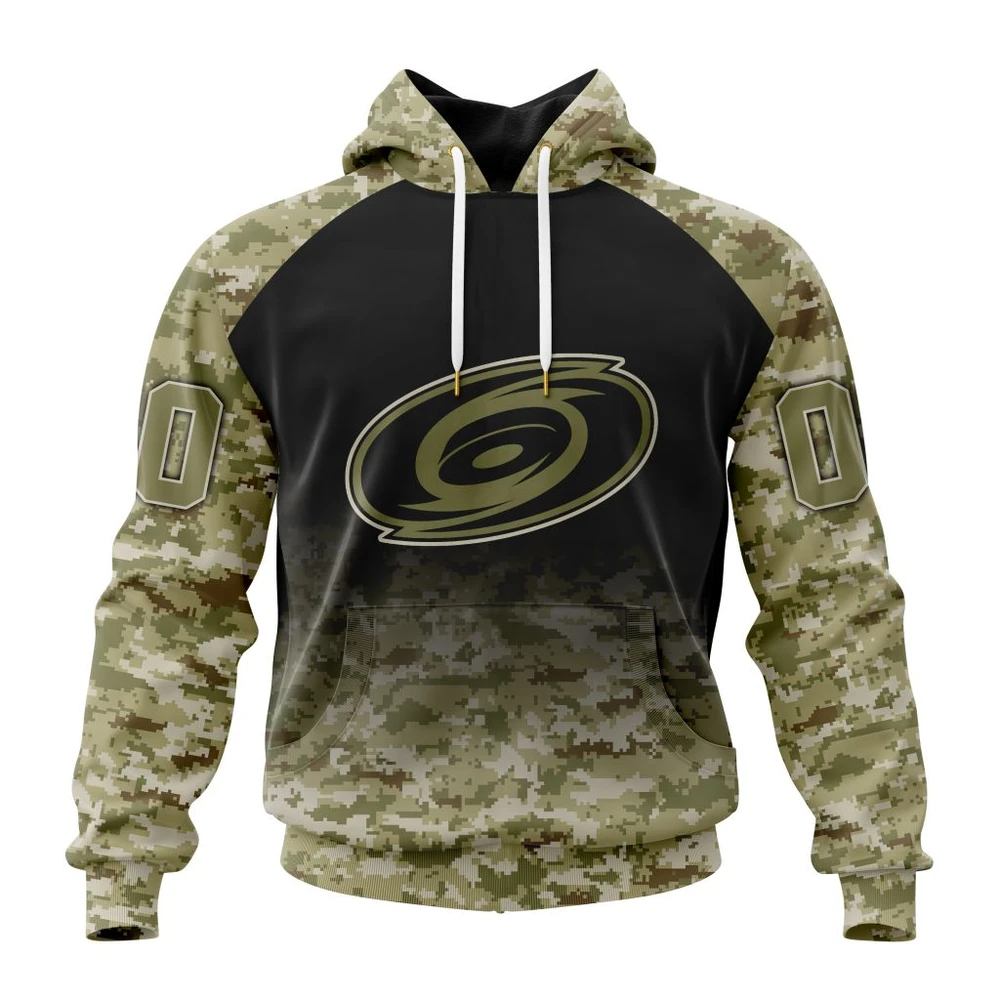 Hoodie NHL Carolina Hurricanes Special Camo Design For Veterans Day St2302 QTNHL080524A1784HD