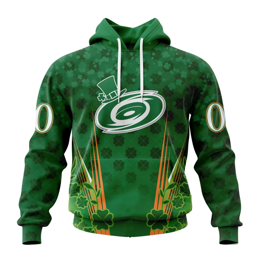 Hoodie NHL Carolina Hurricanes Special Design For St. Patrick's Day St2402 QTNHL080524A1158HD