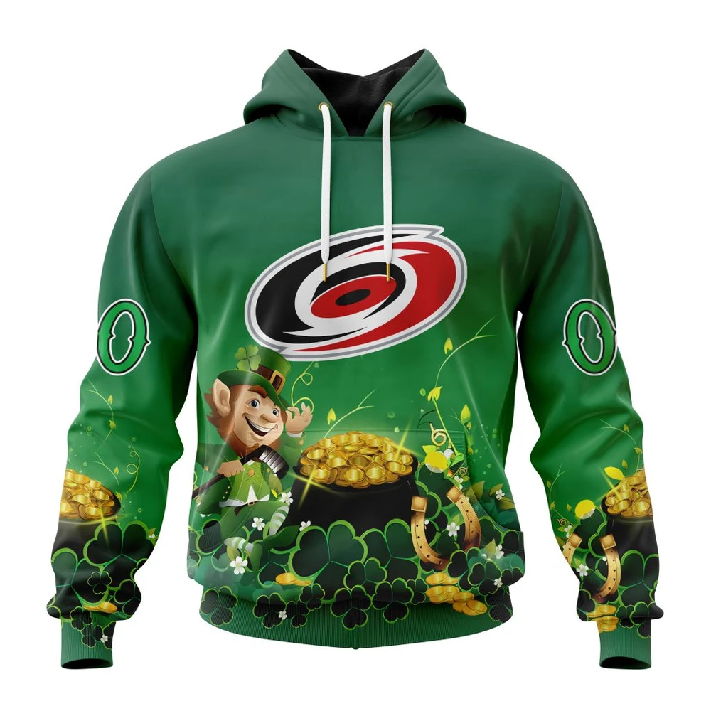Hoodie NHL Carolina Hurricanes Special Design For St. Patrick's Day St2403 QTNHL080524A908HD