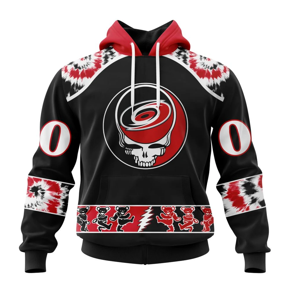 Hoodie NHL Carolina Hurricanes Special Grateful Dead Design St2301 QTNHL080524A262HD