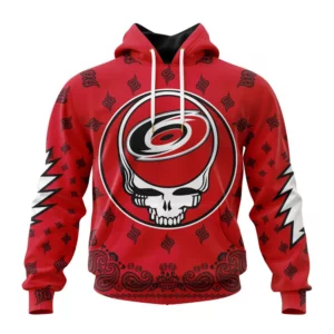 Hoodie NHL Carolina Hurricanes Special Grateful Dead Design St2303 QTNHL080524A1916HD