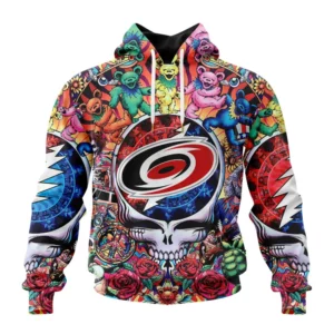 Hoodie NHL Carolina Hurricanes Special Grateful Dead Design St2304 QTNHL080524A105HD