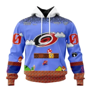 Hoodie NHL Carolina Hurricanes Special Kits With Super Mario Game Design QTNHL080524A2453HD