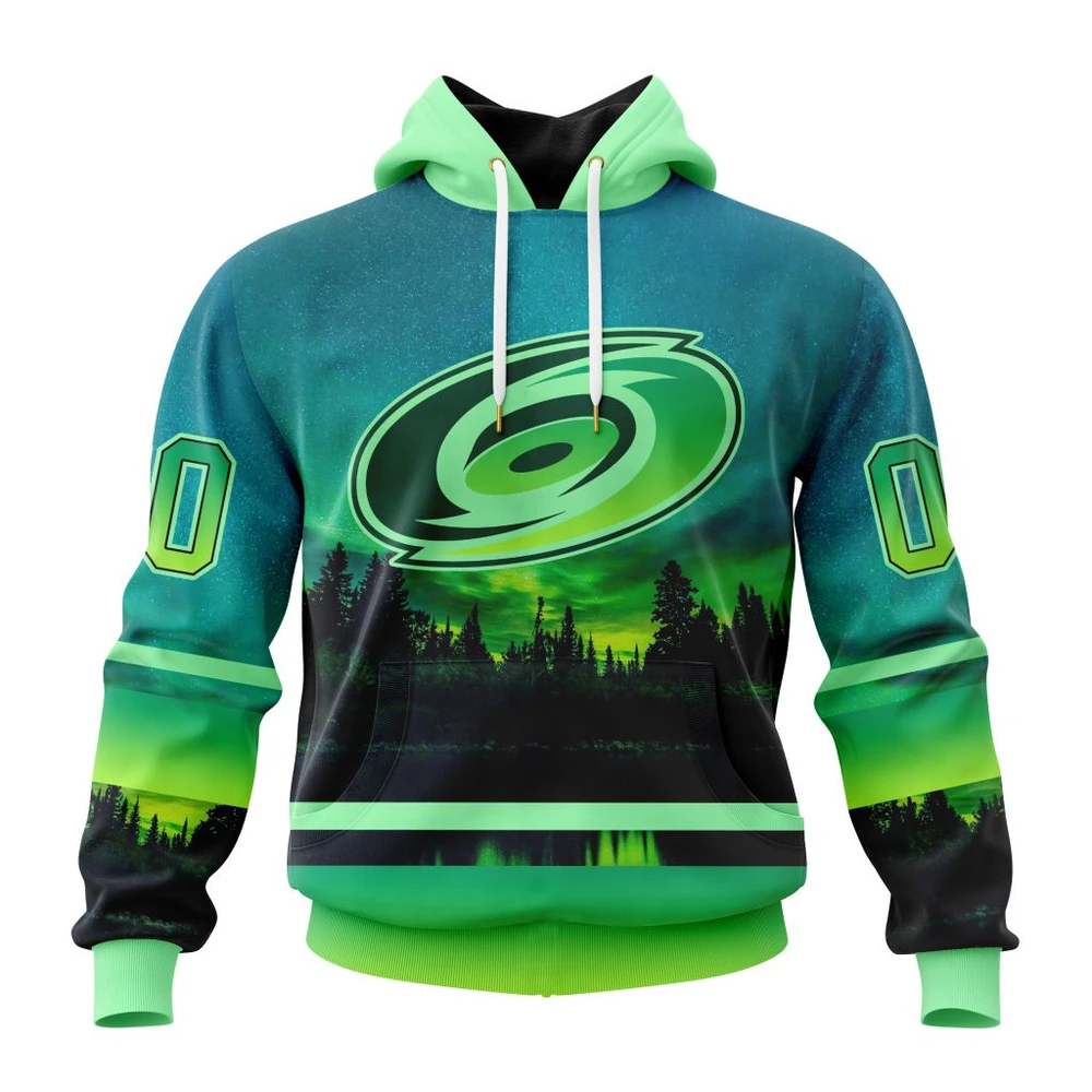 Hoodie NHL Carolina Hurricanes Special Northern Lights Design St2302 QTNHL080524A1384HD